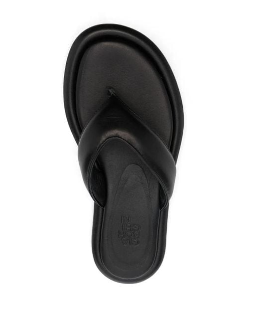 Gia Borghini Black Gia 5 New Leather Flip-Flops