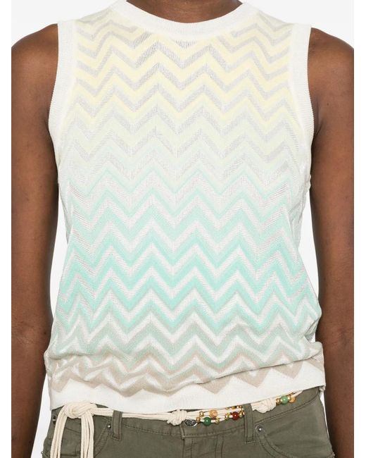 Missoni White Chevron-Pattern Top