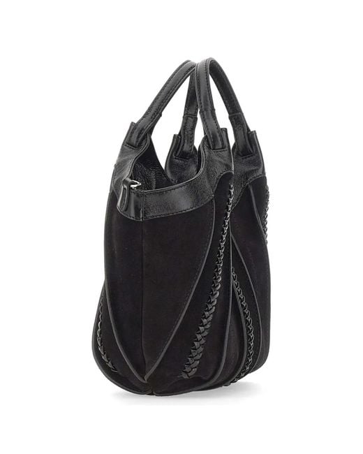Gianni Chiarini Black Dua Woven Leather Tote Bag