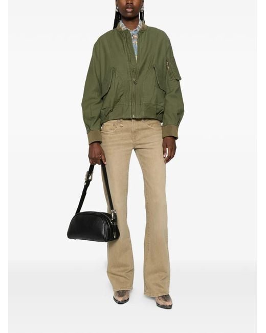 R13 Green Bubble Pocket Bomber Jacket