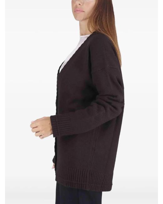 Maliparmi Black Button V-Neck Cardigan