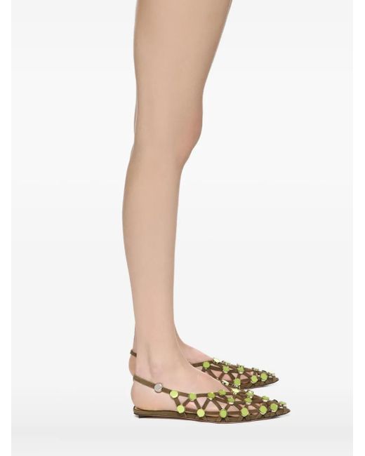 The Attico Metallic Embellished Caged Sandals