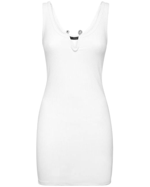Philipp Plein White Pierced Mini Dress