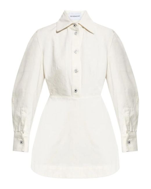 Givenchy White Minikleid Mit Knopfverschluss