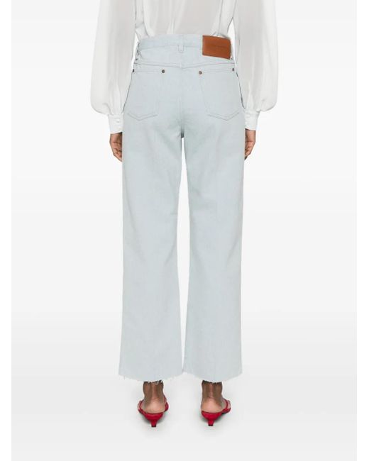 Victoria Beckham Blue Logo-Patch Jeans