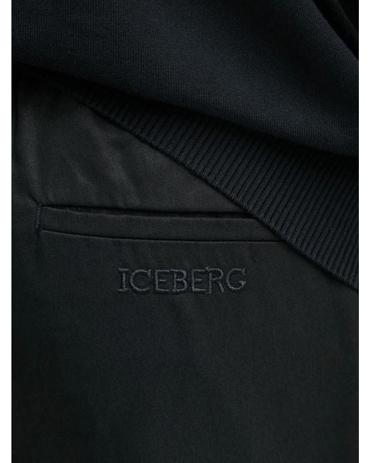 Iceberg Black Side-Stripe Trousers for men