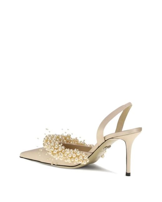 Mach & Mach White Escarpins À Bride Arrière