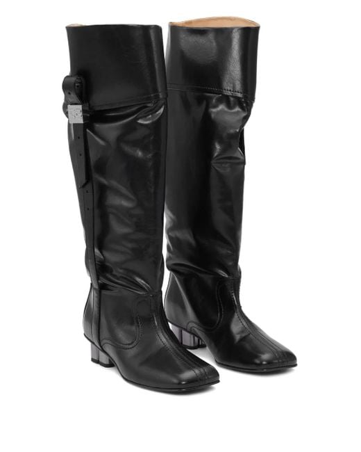 Ganni Black Heeled Boots 'Slouchy'