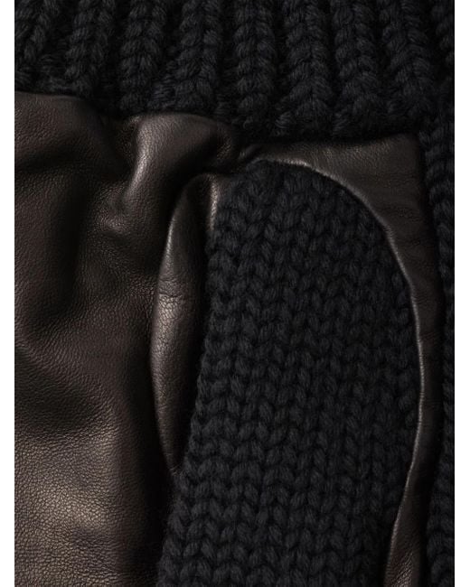 Prada Black Panelled Gloves for men