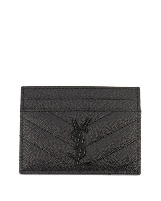 Saint Laurent Black Cassandre Logo Card Holder