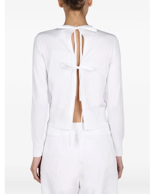 Patou White Tie-Back Top