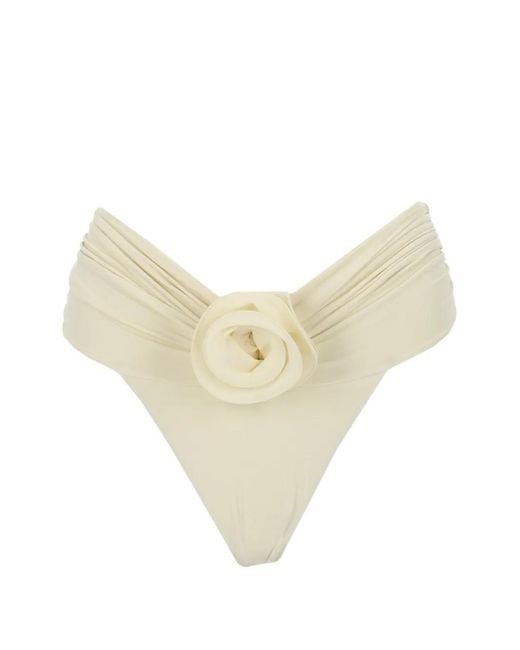 LaRevêche Natural Derya Floral-Appliqué Bikini Bottoms