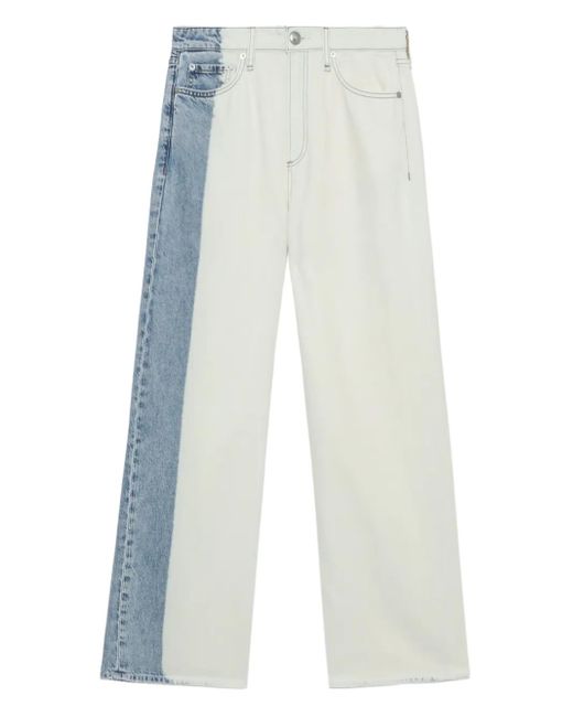 Rag & Bone White Logan Two-Tone Jeans