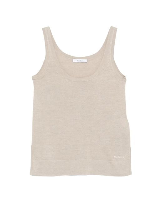 Max Mara Natural Scoop-Neck Tank Top