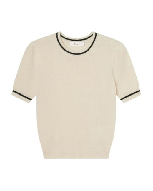 T-Shirt En Maille Pointelle FRAME en coloris Natural