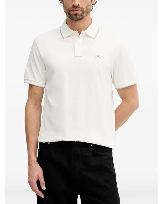 Hackett White Logo-Embroidery Polo Shirt for men