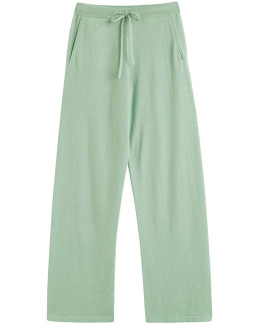 Chinti & Parker Green The Wide Leg Cashmere Trousers