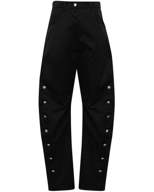 Kiko Kostadinov Black Apollinaire Decorative-button Tapered Trousers