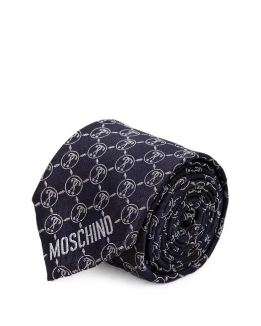Moschino Blue Pattern Tie for men