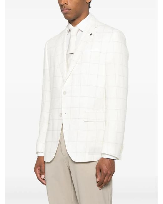 Boss White Checked Blazer for men