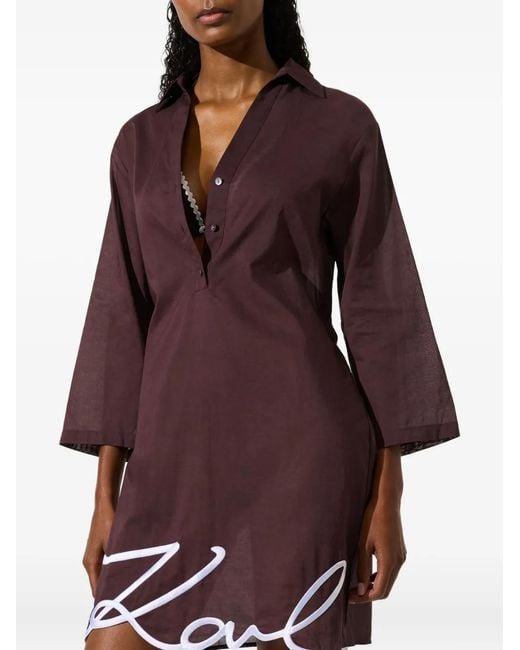 Karl Lagerfeld Purple Signature Beach Dress