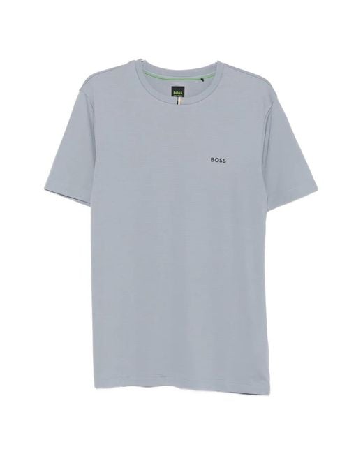 Boss Gray Logo-Print Short-Sleeve T-Shirt for men