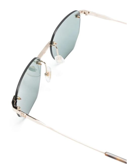 Dunhill Blue Geometric-Frame Sunglasses