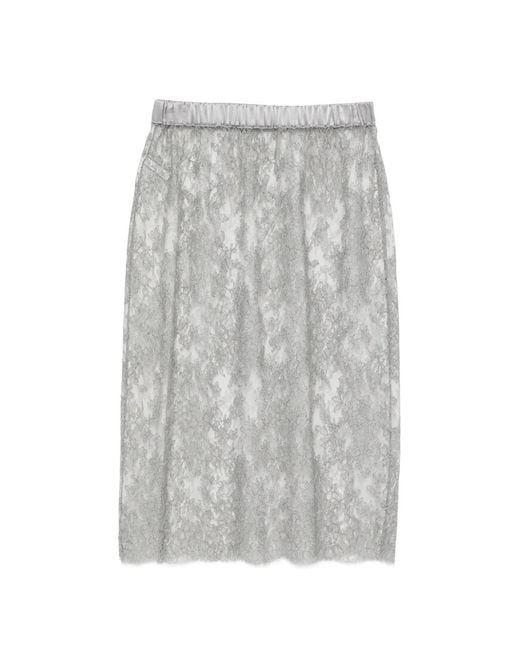 Carine Gilson Gray Lace Skirt