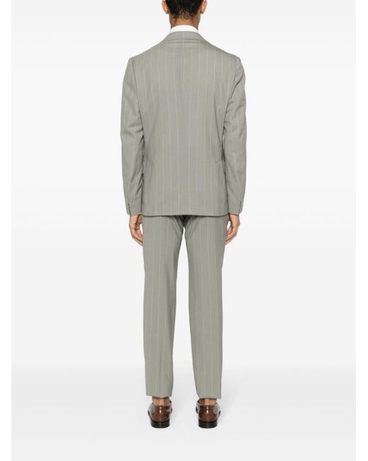 Eleventy Gray Double-breasted Pinstripe Suit for men