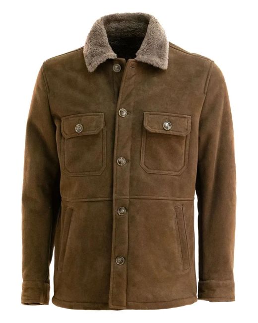 Barba Napoli Green Suede Jacket for men