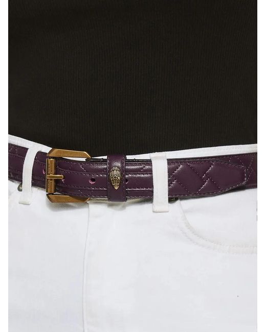 Kurt Geiger White Eagle Head Quilted Belt