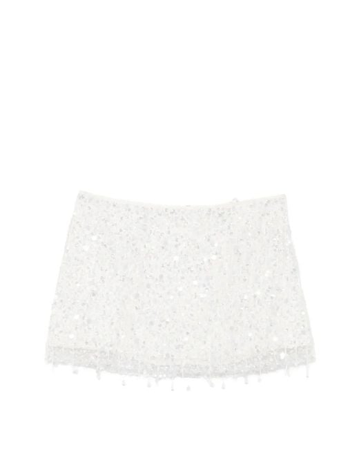 Asta Resort White Yasmin Bead-Embellished Mini Skirt