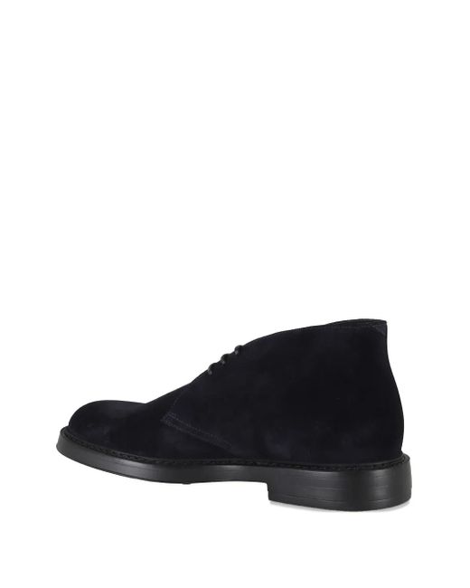 Doucal's Blue Suede Lace-Up Desert Boots for men
