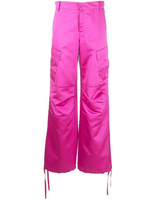 Pantalon cargo à fini satiné The Andamane en coloris Pink