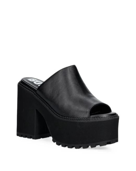 Buffalo Black Killah Platform Chunky-Sole Sandals