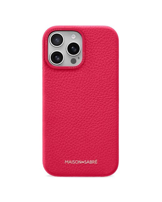 Maison De Sabre Pink Leather Iphone 16 Pro Phone Case