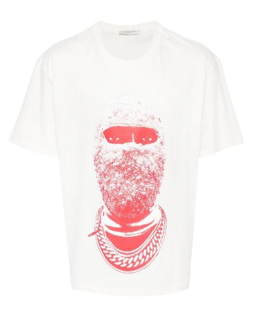 Ih Nom Uh Nit White Face-print Cotton T-shirt for men
