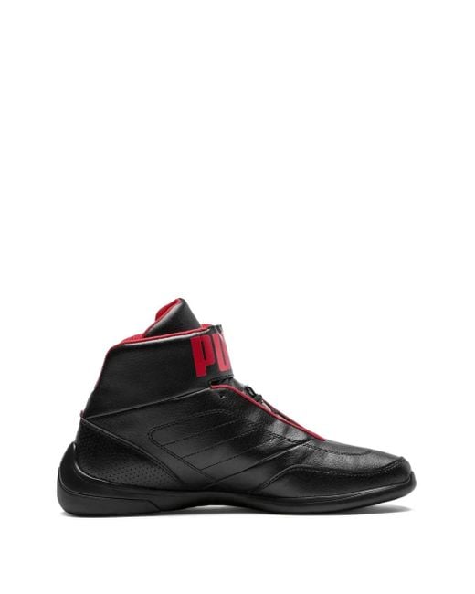 PUMA Black X Ferrari Scuderia Kart Cat Mid Sneakers