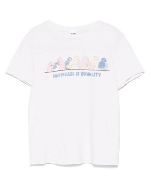 Re/done White Birds T-Shirt