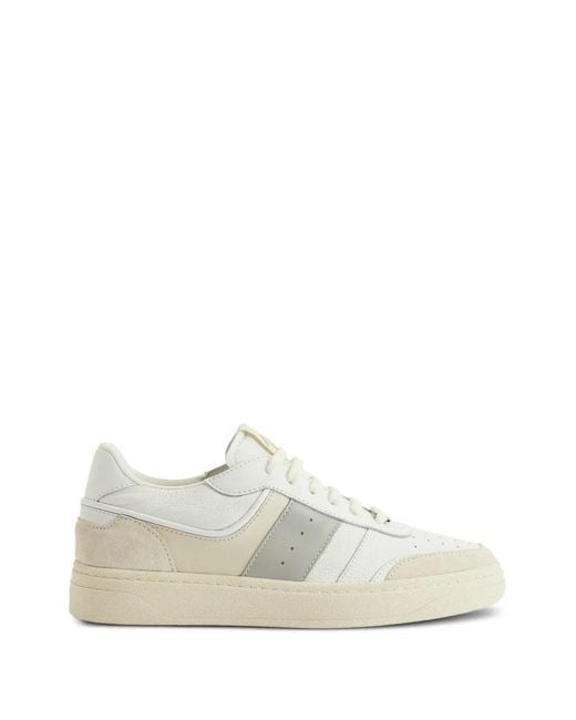 Giuseppe Zanotti White Colour Block Low-Top Sneakers for men