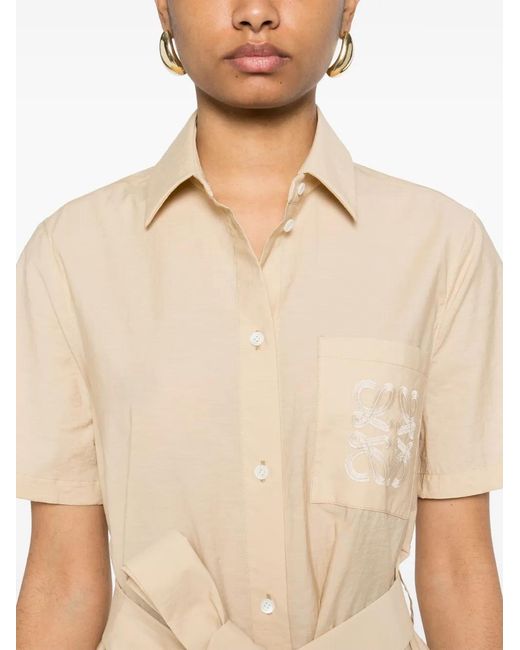 Loewe Natural Cotton Blend Chemisier Dress