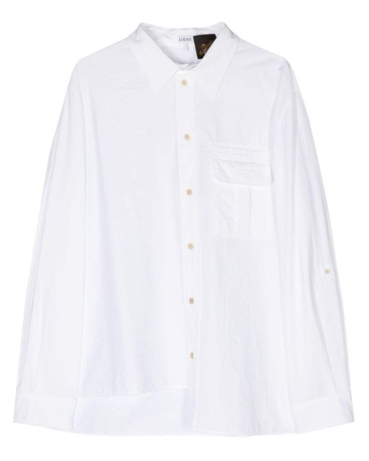 Loewe White X Paula's Ibiza Classic-collar Semi-sheer Shirt for men