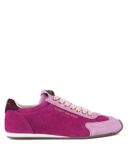 Kurt Geiger Purple Eagle-Appliqué Lace-Up Sneakers