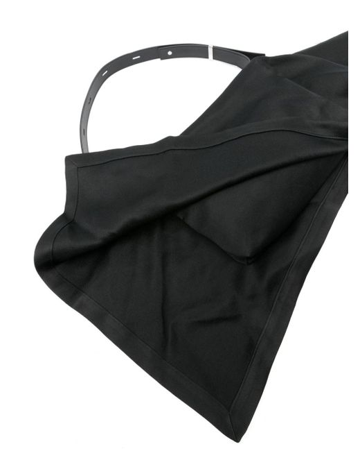 Issey Miyake Black Enveloping Square Satin Shoulder Bag