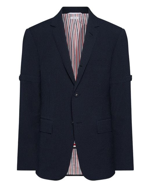 Thom Browne Blue Striped Blazer for men