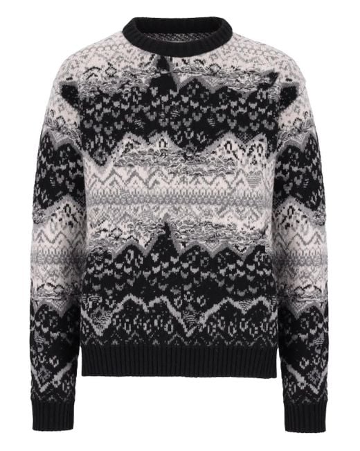 Maglione Girocollo Con Motivo Fairisle di Laneus in Gray da Uomo