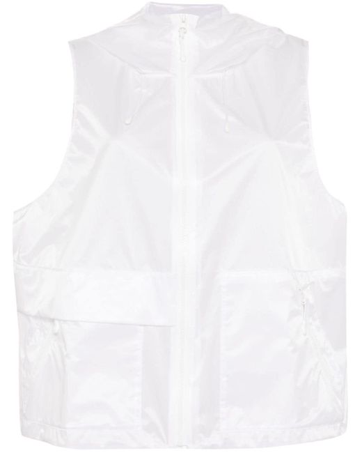 JNBY White Slouchy-hooded Zip-up Vest