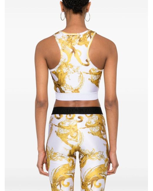 Versace Metallic Watercolour Couture Cropped-Top