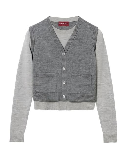 Gucci Gray Layered Top