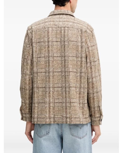 Joop! Natural Button-Up Check-Pattern Shirt Jacket for men